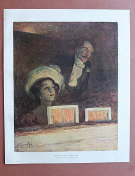 Kunst Druck Arthur Kampf 1890-1900 Theaterloge